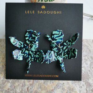 Lele Sadoughi - Small Paper Lily Green Earrings